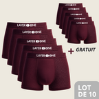 LAYER ONE® Caleçon en fibre de Bambou Pack de 5 | + 5 OFFERTS (Bordeau)
