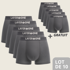 LAYER ONE® Caleçon en fibre de Bambou Pack de 5 | + 5 OFFERTS (Gris)