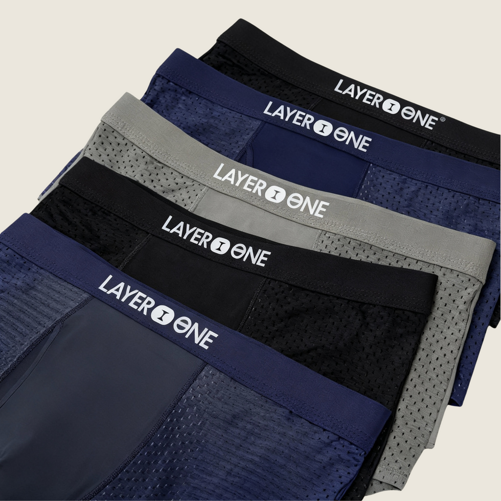 LAYER ONE® Caleçon en fibre de Bambou Pack de 5 | + 5 OFFERTS (Gris)